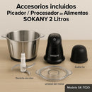 Picatodo Eléctrico Sokany 2L en Acero Inoxidable + Afilador PREMIUM GRATIS