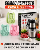 Picatodo Eléctrico Sokany 2L + Set de Cocina Premium 4 en 1 GRATIS