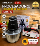 Picatodo Eléctrico Sokany 2L en Acero Inoxidable + Afilador PREMIUM GRATIS